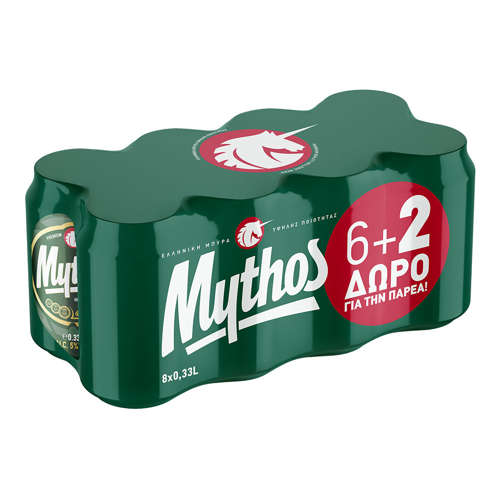 Picture of Mythos Can 330ml Eight Pack (6+2)