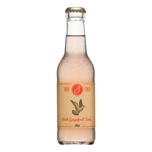 Εικόνα της Three Cents Pink Grapefruit Soda 200ml