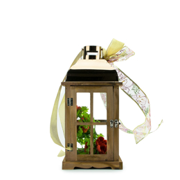 Picture of Package No 042 | Wooden Lantern (20cm x 20cm x 44cm)