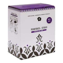 Picture of Tyrnavos Coop Wine Bag Porfiros Syrah 3Lt, Red Dry