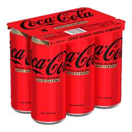 Picture of Coca Cola Zero No Caffein Can 330ml Six Pack