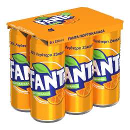 Picture of Fanta Orange Carbonated Can 330ml Six Pack