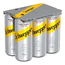 Picture of Schweppes Soda Can 330ml Six Pack
