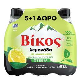 Picture of Vikos Lemon Stevia 330ml (5+1) (6x330ml)