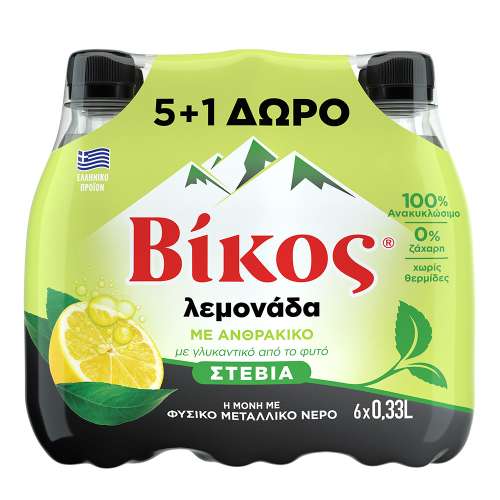 Εικόνα της Βίκος Λεμόνι Στέβια 330ml (5+1) (6x330ml)