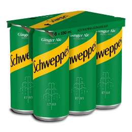 Picture of Schweppes Ginger Ale Can 330ml Six Pack